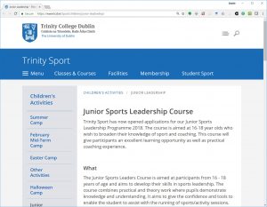 TCD Dublin Junior Sports Leadership (Prof Beel, Machine Learning and Recommender Systems Group)