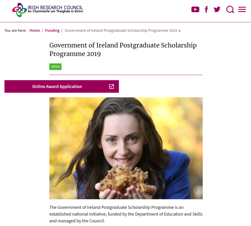 irish government phd scholarship