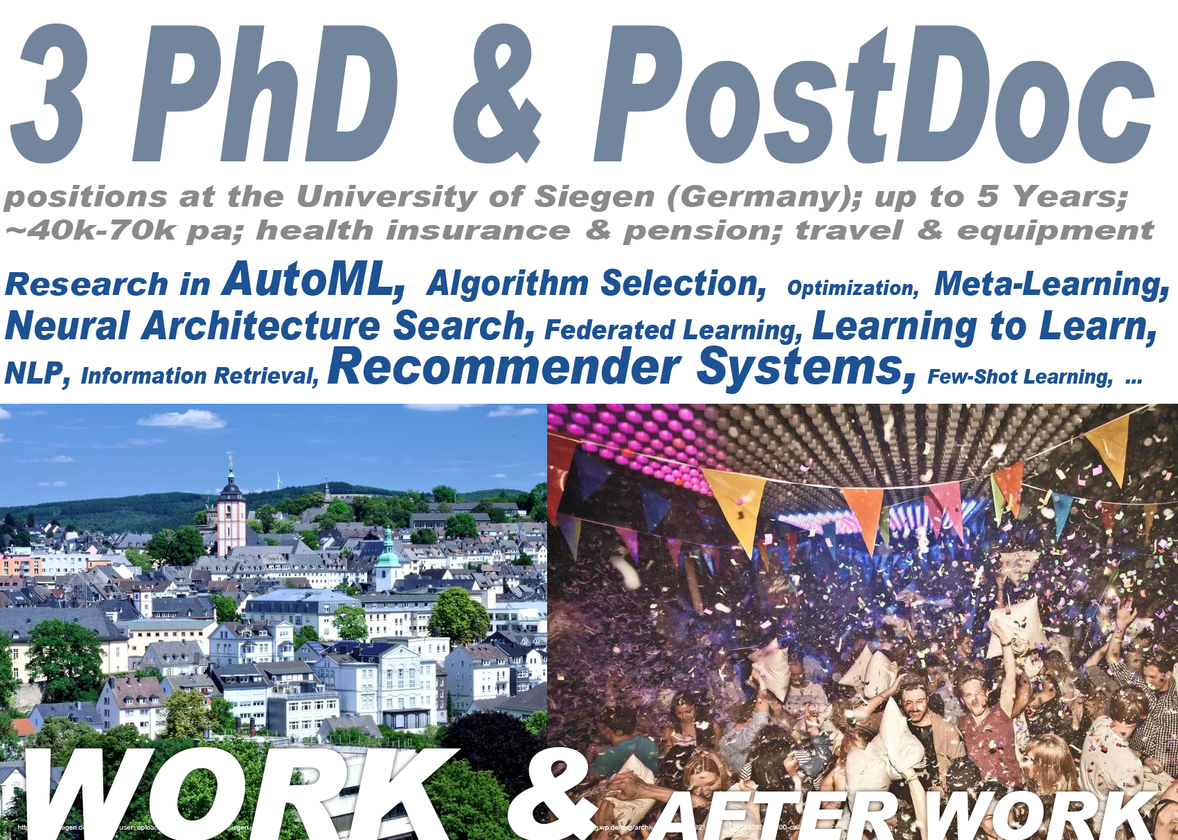 3 Well Funded Phd Postdoc Positions Up To 5 Years At The University Of Siegen Germany Automl Algorithm Selection Recommender Systems Isg Siegen